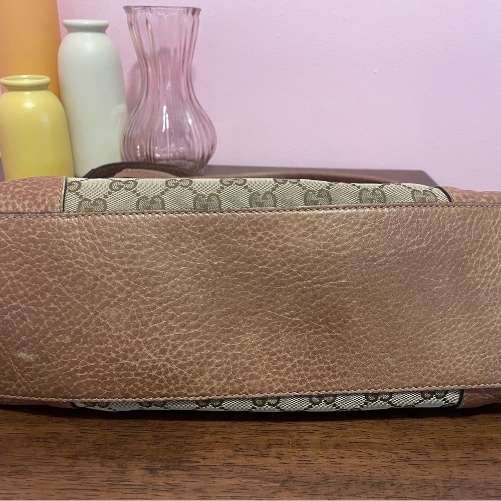 Gucci Beige Monogram Canvas Hobo with Brown Leather Trim - Picture 5 of 10